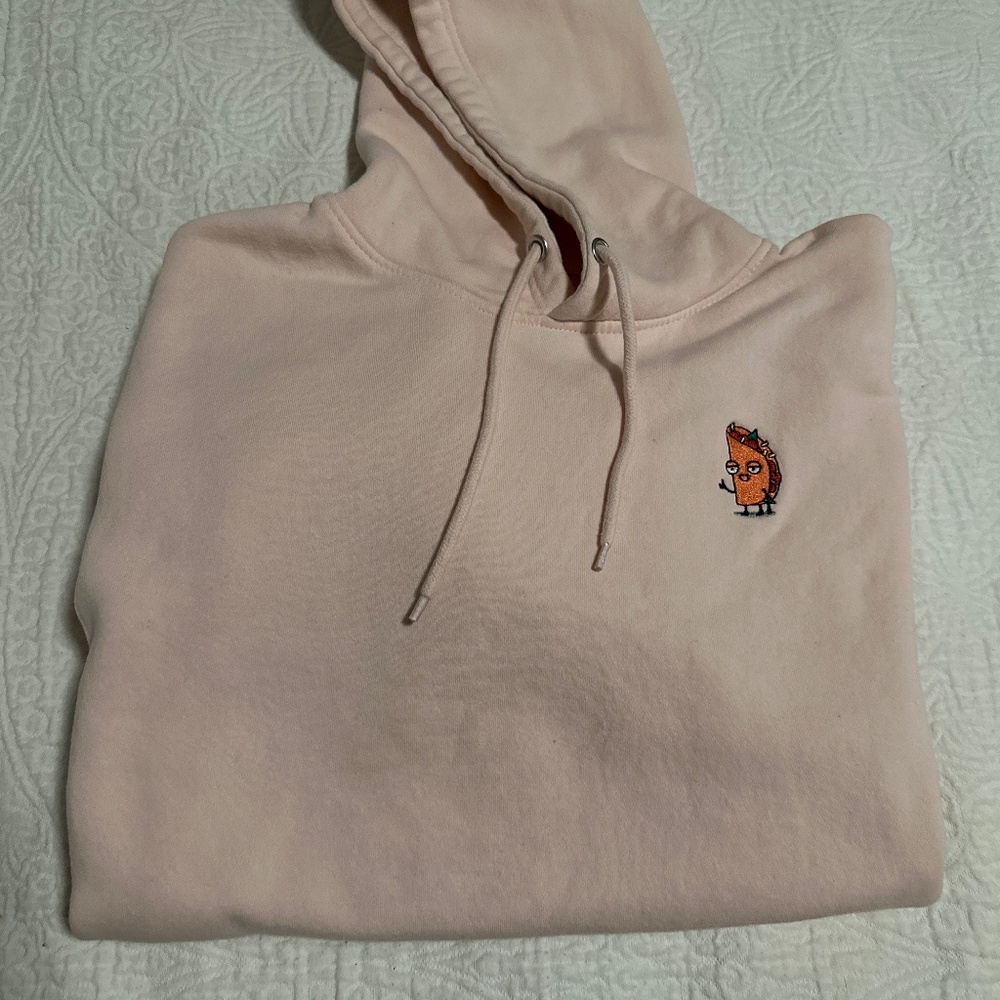 Blue Crown Taco pullover sweatshirt/hoodie Pink size large  Unisex